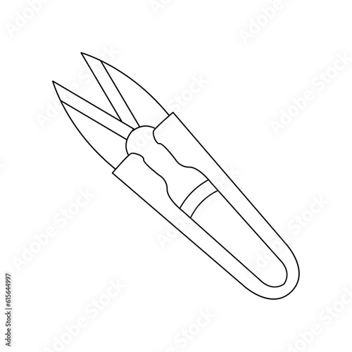 モノクロのイラスト_糸切りバサミ