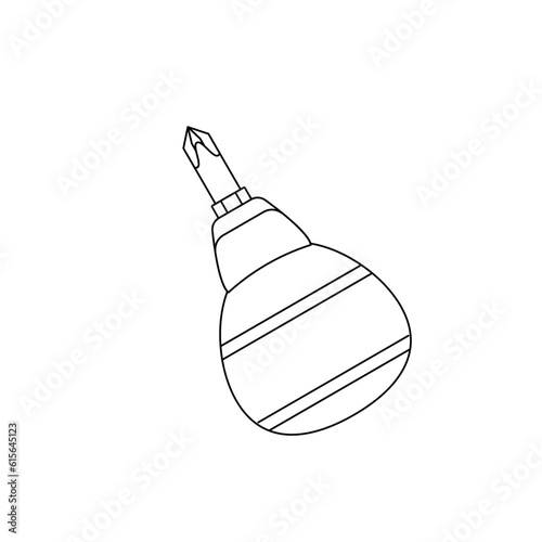 モノクロのイラスト_スタビープラスドライバー