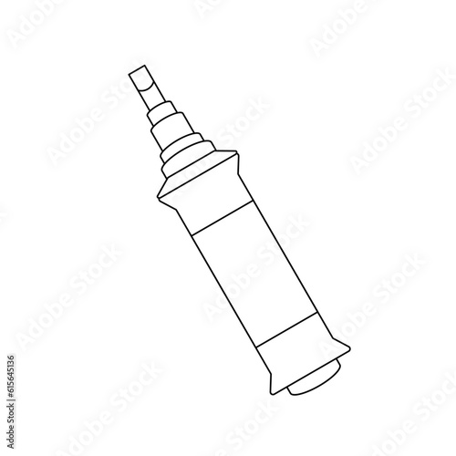 モノクロのイラスト_手動インパクトマイナスドライバー