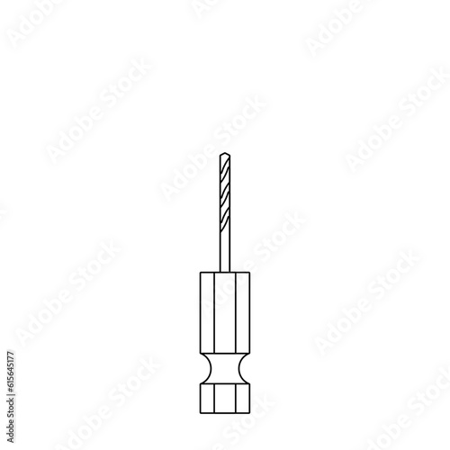 モノクロのイラスト_ゴールドドリルビット小