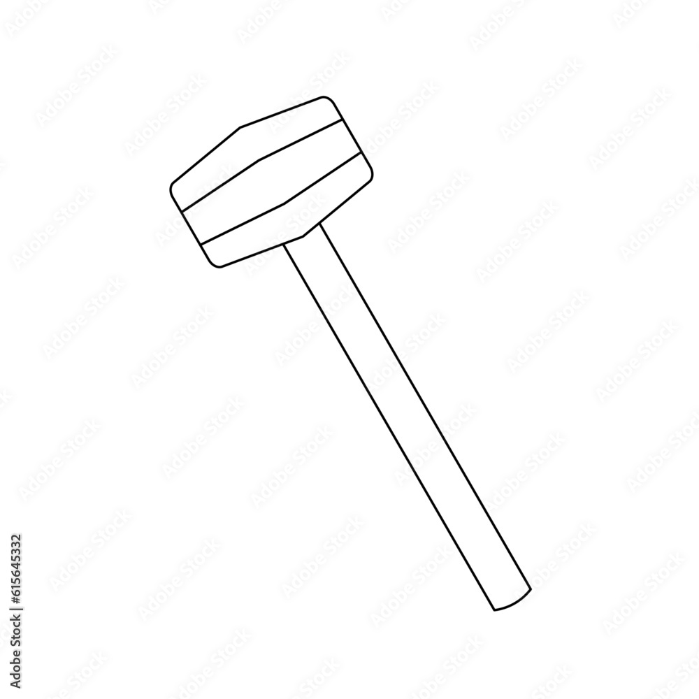 モノクロのイラスト_石頭ハンマー モノクロのイラスト_石頭ハンマー