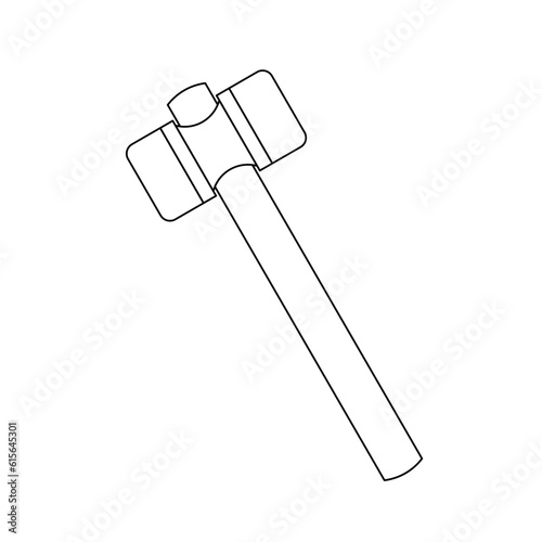 モノクロのイラスト_樹脂ハンマー
