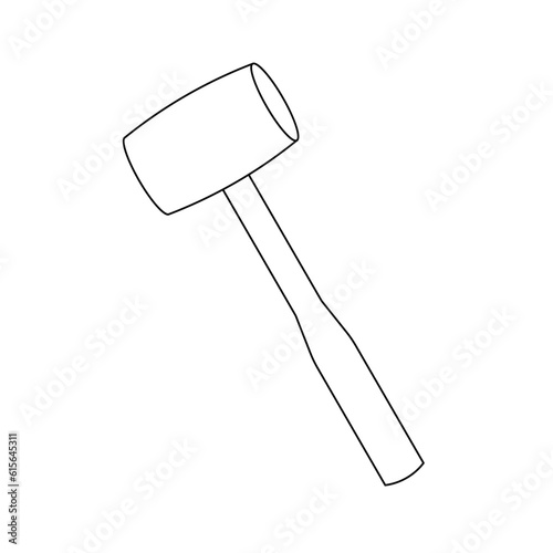 モノクロのイラスト_ゴムハンマー