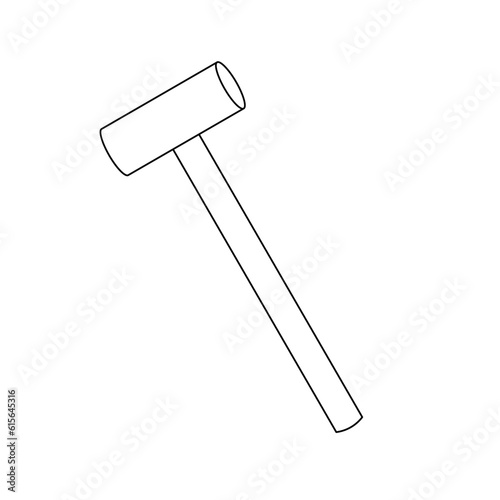 モノクロのイラスト_銅ハンマー