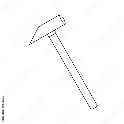 モノクロのイラスト_とんかち