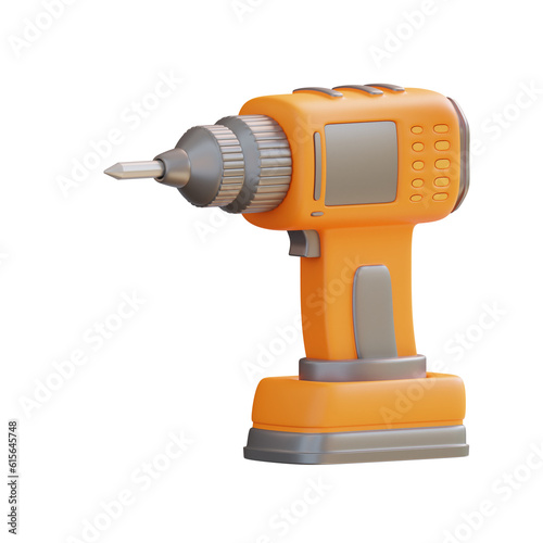3d illustration of electric drill