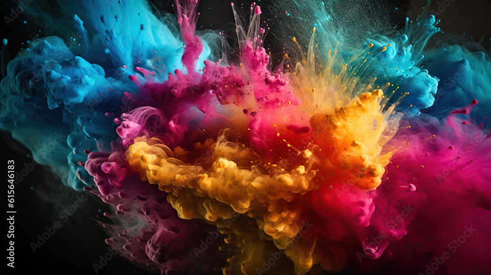 Fototapeta premium splashes of colored powders