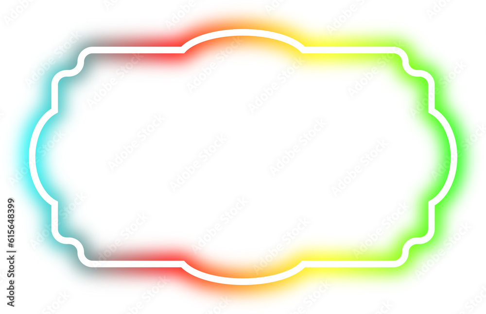 rainbow neon frame cyberpunk style element design rainbow neon frame cyberpunk style element design