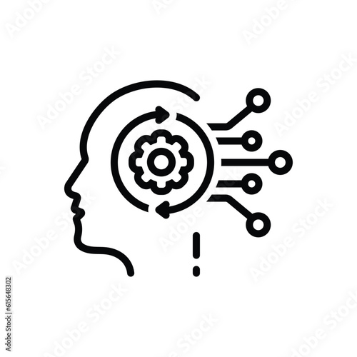 Black line icon for algorithms 
