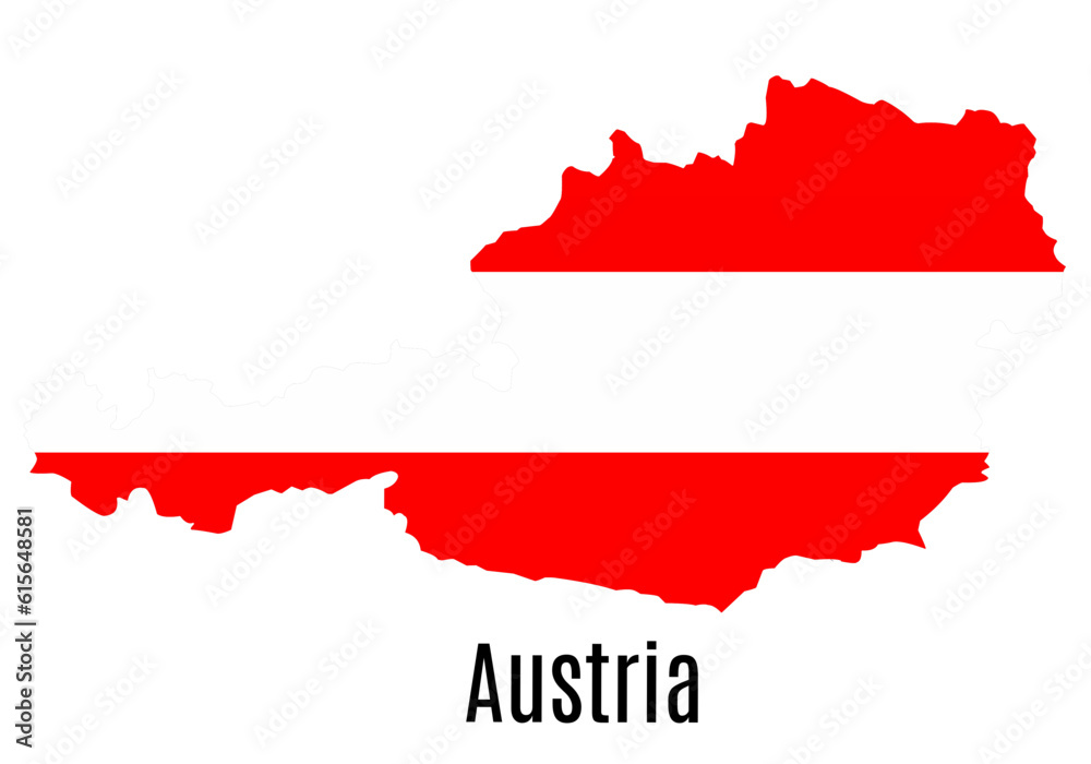 austria map in country flag colors austria map in country flag colors