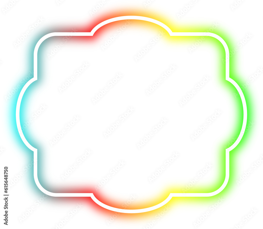 rainbow neon frame cyberpunk style element design rainbow neon frame cyberpunk style element design