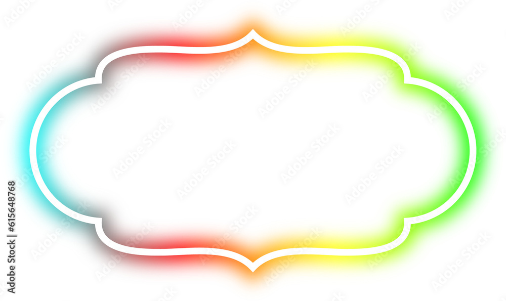 rainbow neon frame cyberpunk style element design rainbow neon frame cyberpunk style element design
