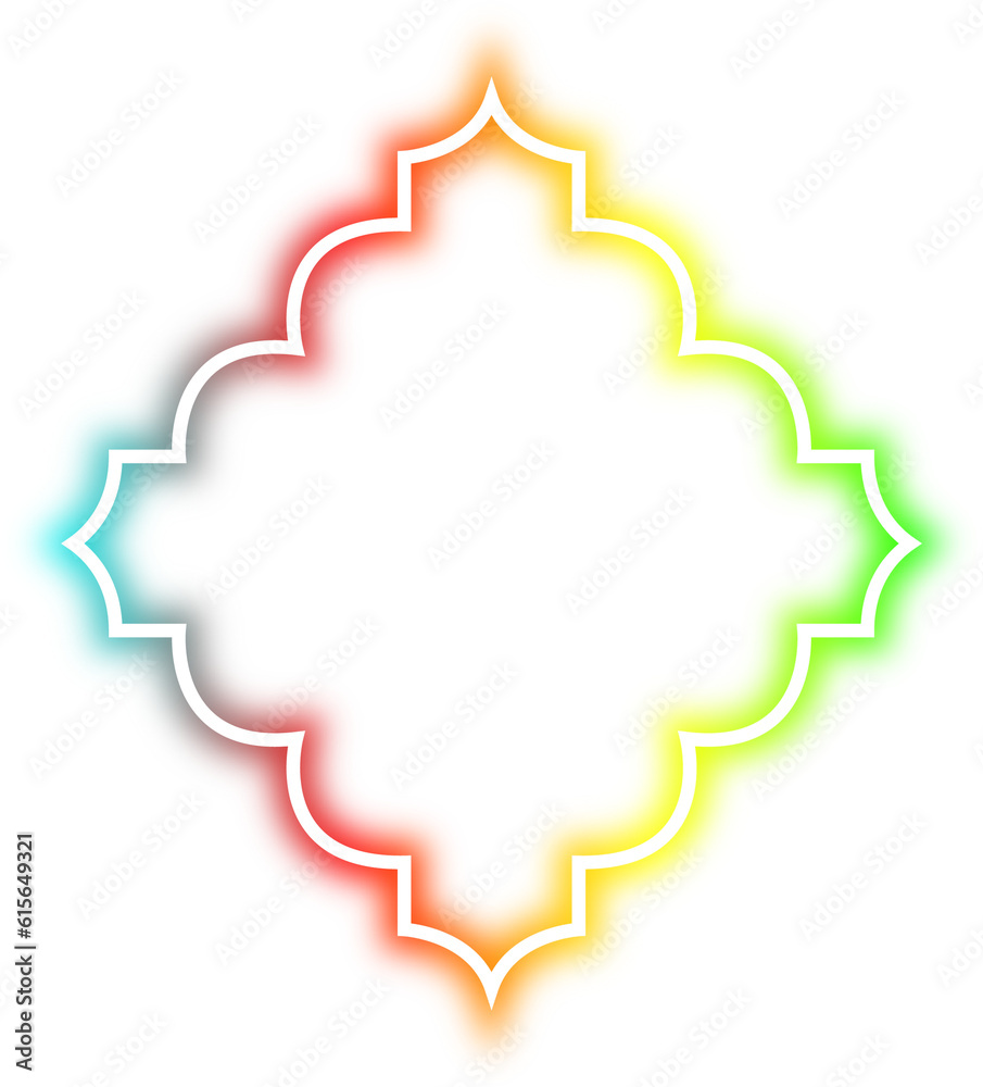 rainbow neon frame cyberpunk style element design rainbow neon frame cyberpunk style element design