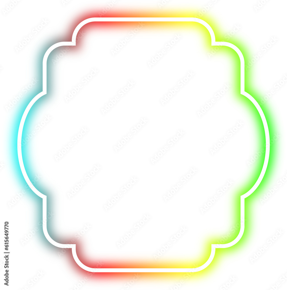 rainbow neon frame cyberpunk style element design rainbow neon frame cyberpunk style element design