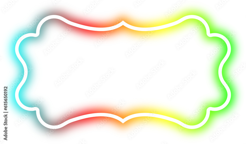 rainbow neon frame cyberpunk style element design rainbow neon frame cyberpunk style element design