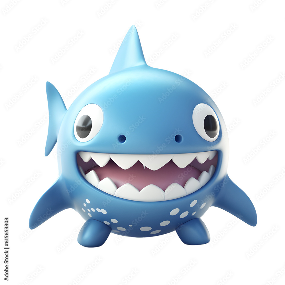 Cute shark isolated on background 3d rendering. Cute shark isolated on background 3d rendering.