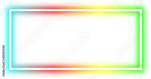 rainbow neon frame cyberpunk style element design