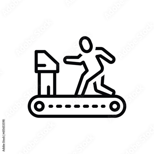 Black line icon for physically 