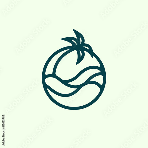 Modern tropical beach logo illustration design for your business