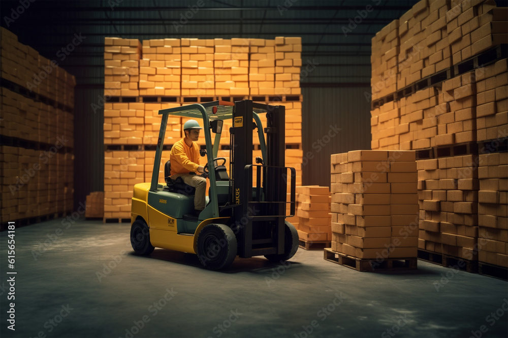 Supply chain representation with a forklift