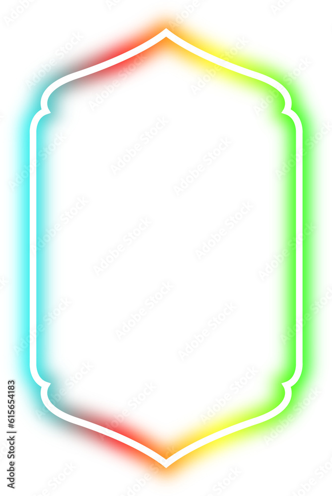rainbow neon frame cyberpunk style element design rainbow neon frame cyberpunk style element design
