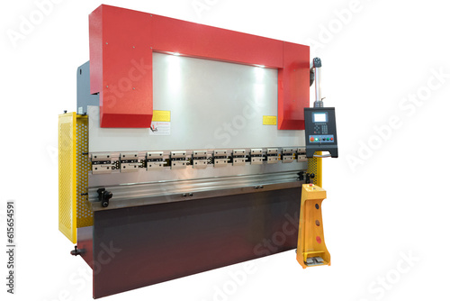 Hydraulic Press Brake isolated on white background with Clipping Path.
