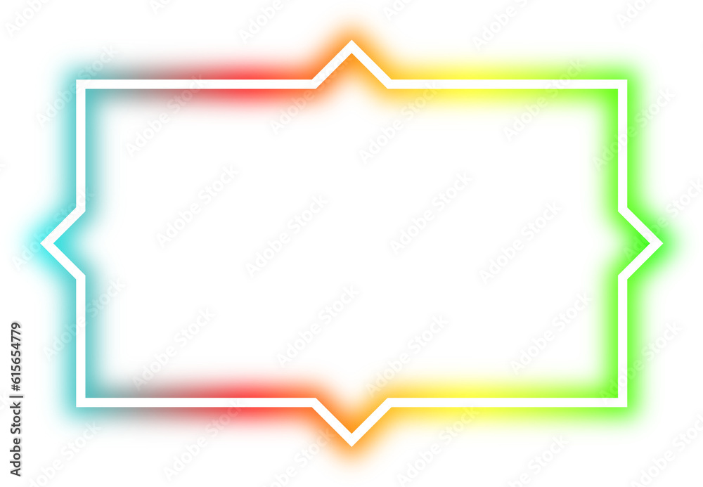 rainbow neon frame cyberpunk style element design rainbow neon frame cyberpunk style element design