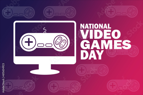 National Video Games Day. Vector Illustration Suitable for greeting card, poster and banner