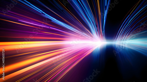abstract long exposure dynamic speed light trails background. 