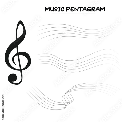 Music notes flat vector set isolated on white background. Song, melody or tune vector illustration. Music note icon for musical apps and websites. Music symbol. Music pentagram.