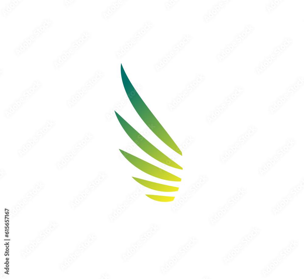 Wings and Wind Logo abstract design vector template.