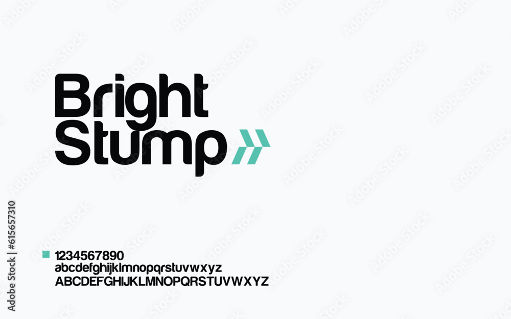 Bright Stump Alphabet abstract alphabet font. typography Creative fashion futuristic font and with numbers. vector illustration