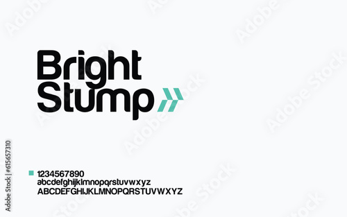 Bright Stump Alphabet abstract alphabet font. typography Creative fashion futuristic font and with numbers. vector illustration