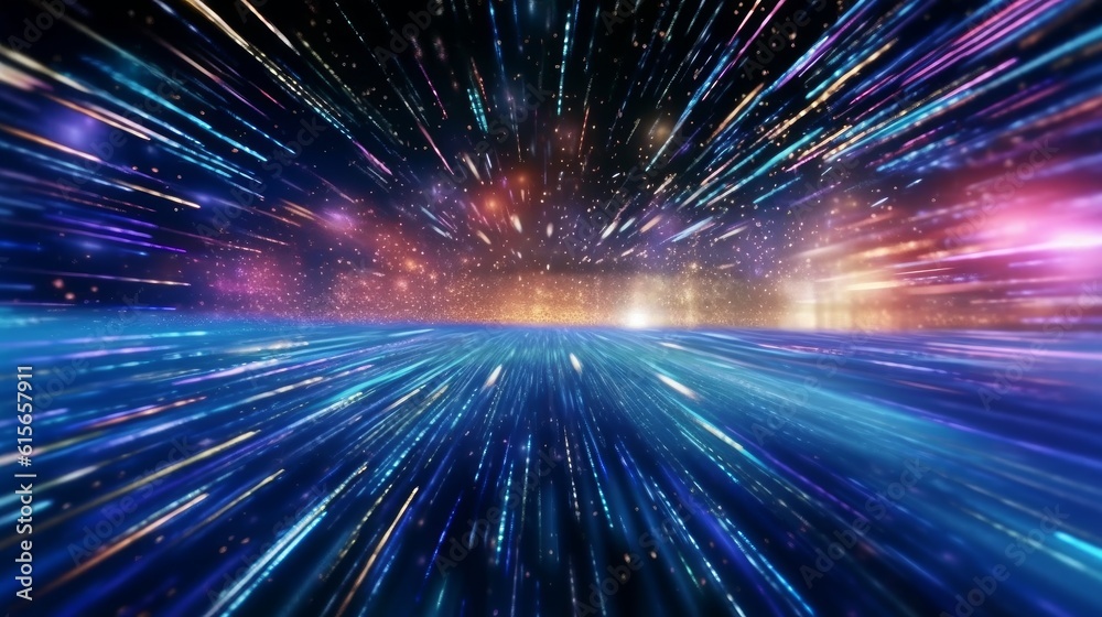 Obraz premium Abstract patterns in the sky with many bright stars. Concept of wonder and magic. Generative AI