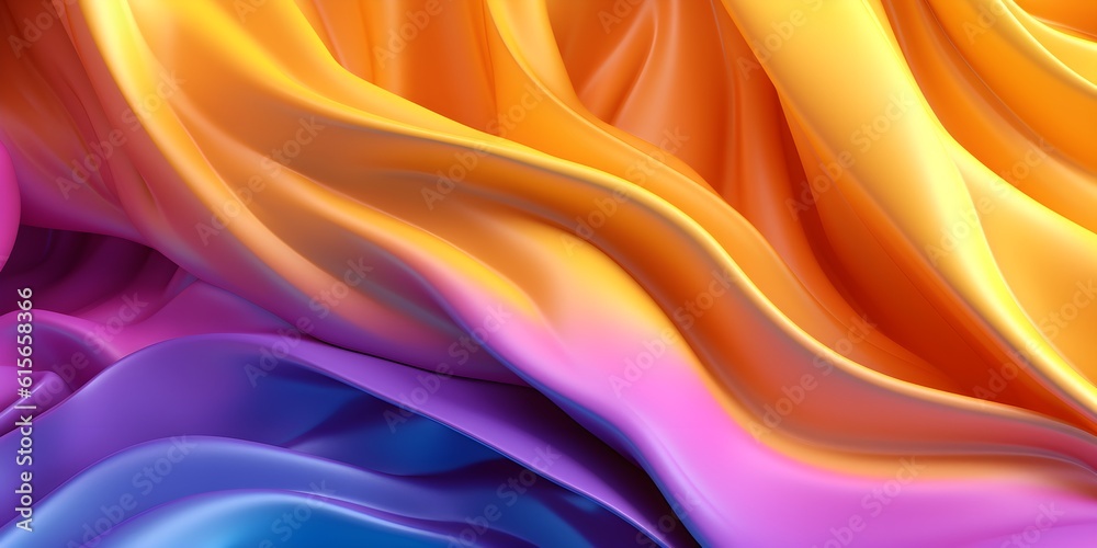 Obraz premium Vibrant Coloured Abstract Background with Flowing Curves and Textured Swirls