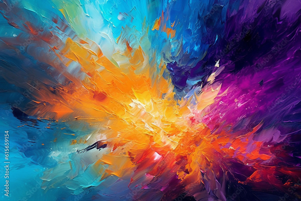 Colorful abstract oil painting, created with Generative Al technology Colorful abstract oil painting, created with Generative Al technology