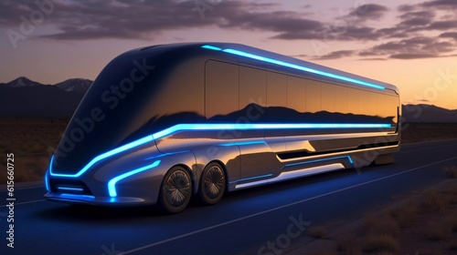 Advanced transportation technology - digital logistics, AI, network, truck © Abas