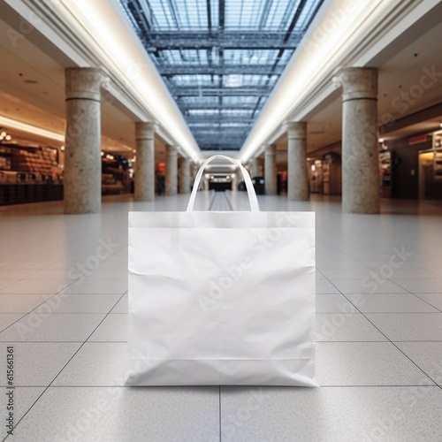shopping bag in the shopping mall mock-up generative AI