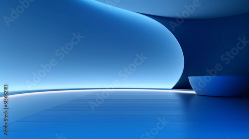 Abstract futuristic technology background  Minimalistic blue architectural background  modern design for poster  cover  branding  website  product showcase  AI generated.