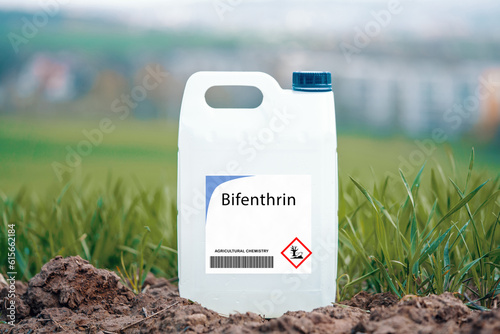 Bifenthrin  synthetic pyrethroid insecticide used in agriculture and home pest control. photo