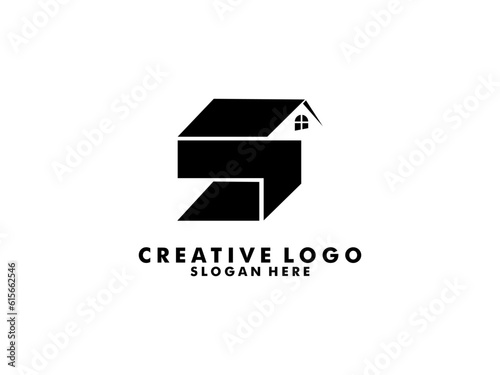 S  Letter real estate logo vector