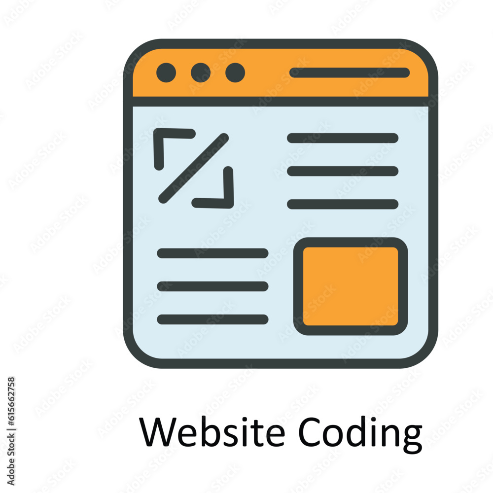 Website Coding Vector Fill outline Icon Design illustration. Cyber security Symbol on White background EPS 10 File Website Coding Vector Fill outline Icon Design illustration. Cyber security Symbol on White background EPS 10 File