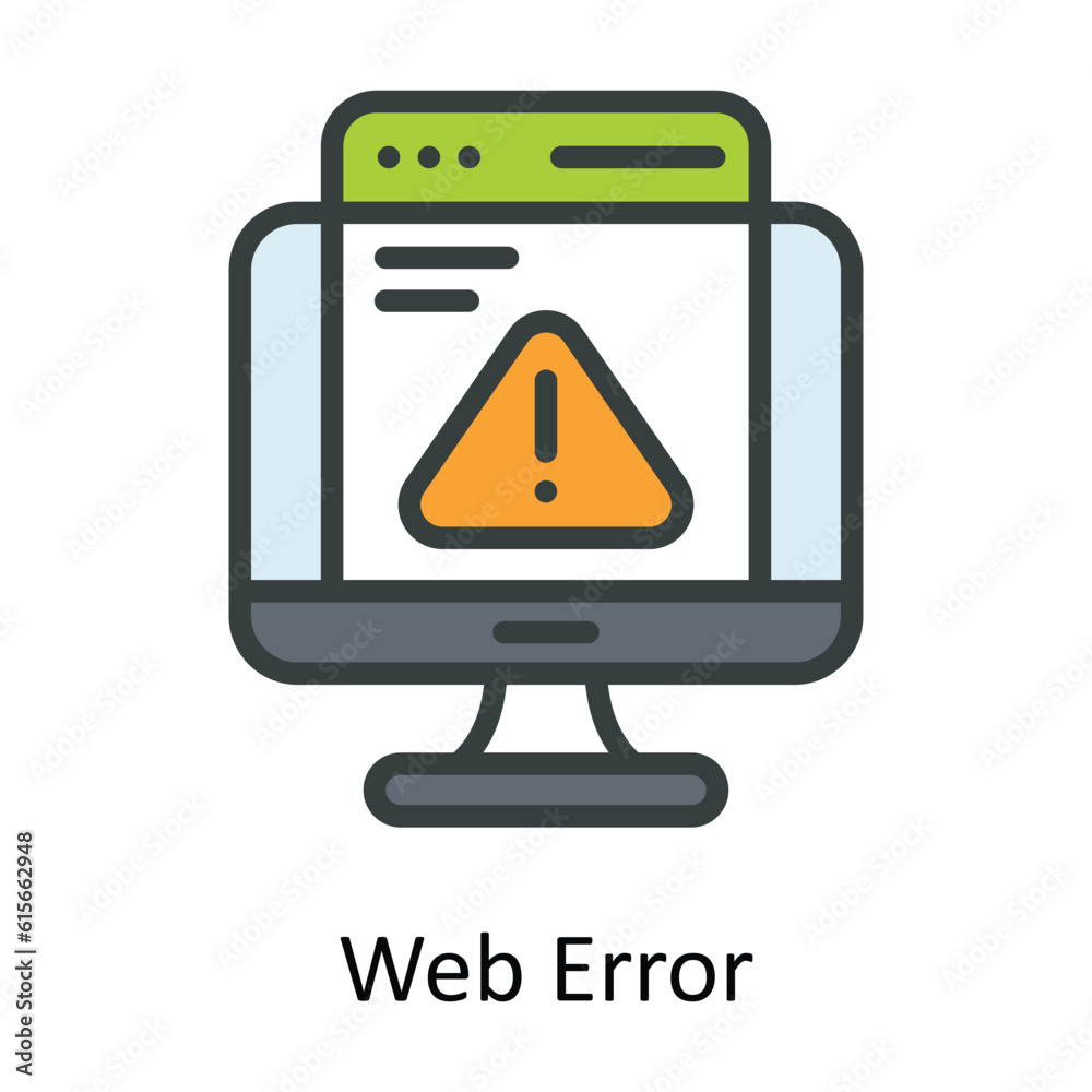 Web Error Vector Fill outline Icon Design illustration. Cyber security Symbol on White background EPS 10 File Web Error Vector Fill outline Icon Design illustration. Cyber security Symbol on White background EPS 10 File