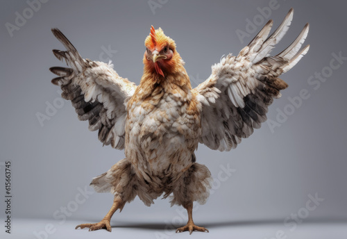 Dancing Rooster party animal doing the Chicken dance,  Generative AI