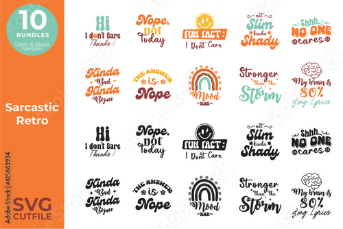 Funny Retro Sarcastic SVG Bundles, Cut Files for Cutting Machines like Cricut and Silhouette, pumpkin, witch, vinyl, sublimation, groovy, boho rainbow