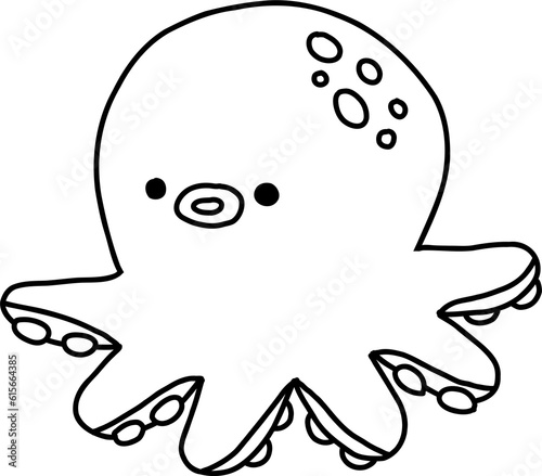 Octopus hand draw