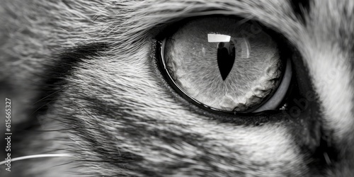 Cat's Eye in Mono - AI Generated photo