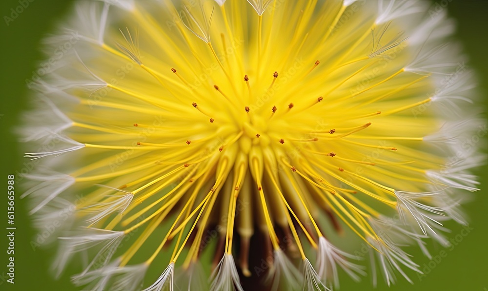 Close-up of a dandelion flower in a field on a sunny day. Creating using generative AI tools