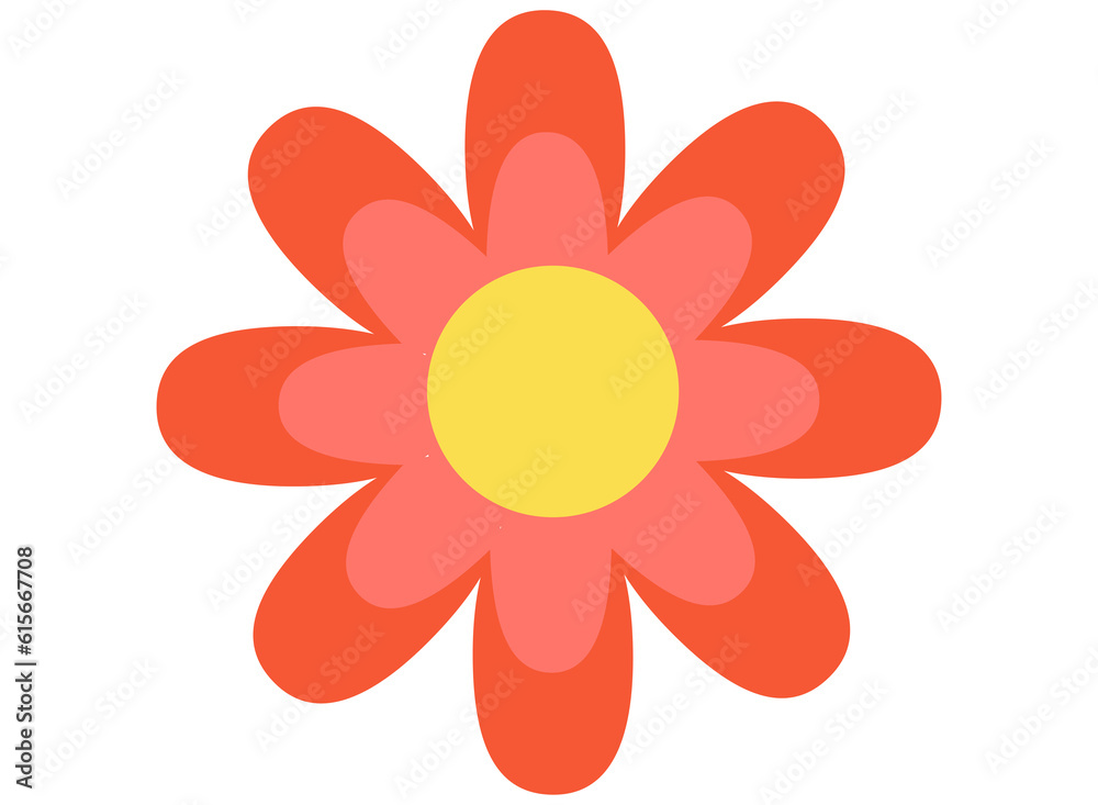 Flower cartoon cute pink color isolated Flower cartoon cute pink color isolated