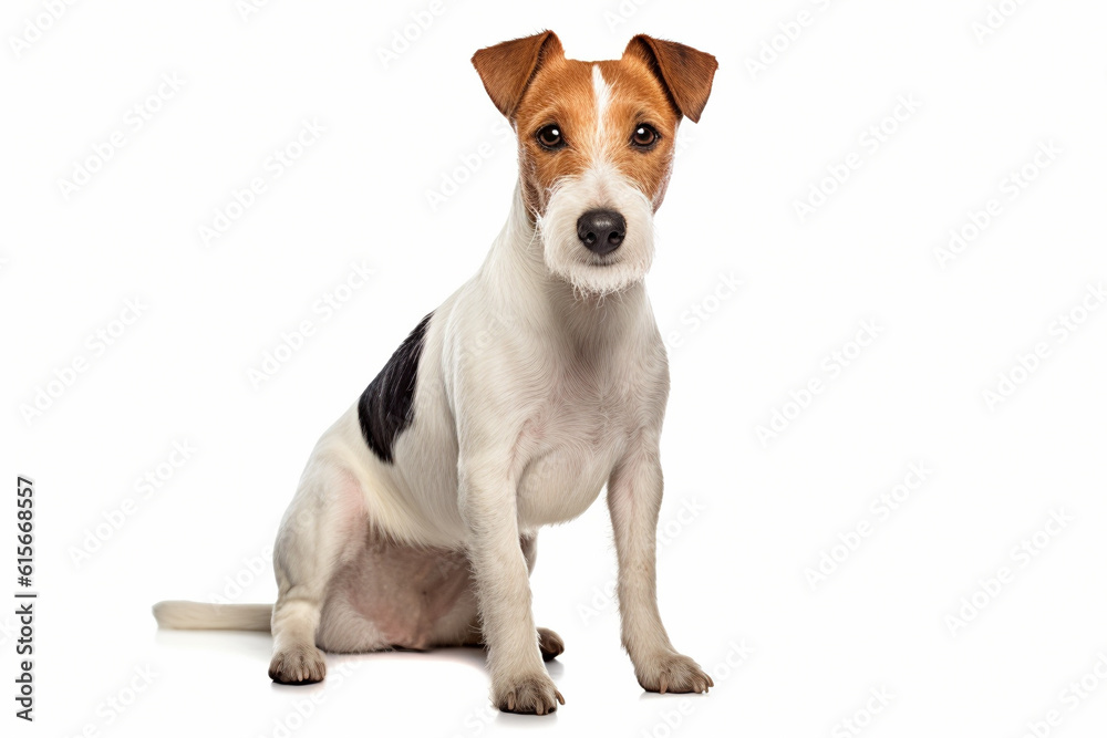 Fox Terrier dog on white background